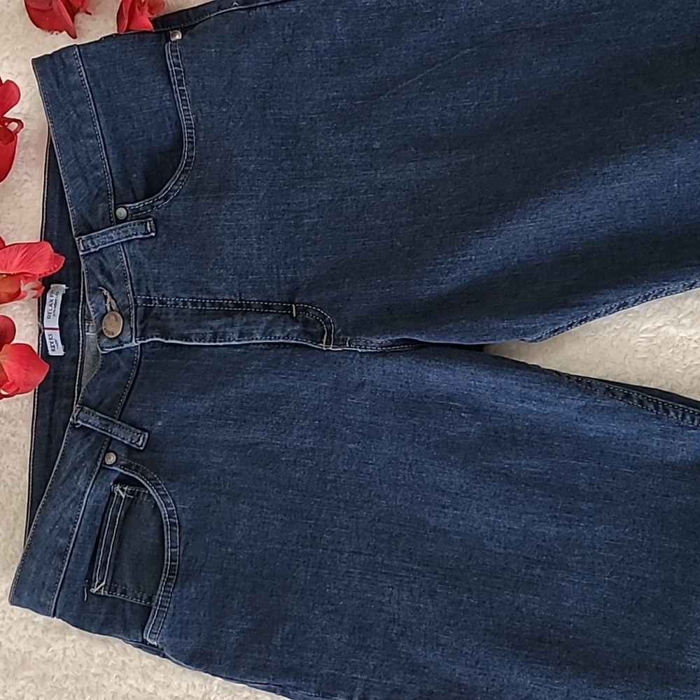 Women's Lee Jeans Riders Relaxed Fit Straight Leg 5 Pocket Blue 10M 1% Spandex
